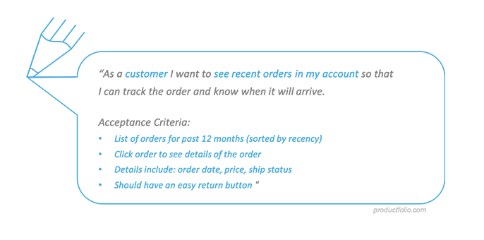 Acceptance criteria for user story ux
