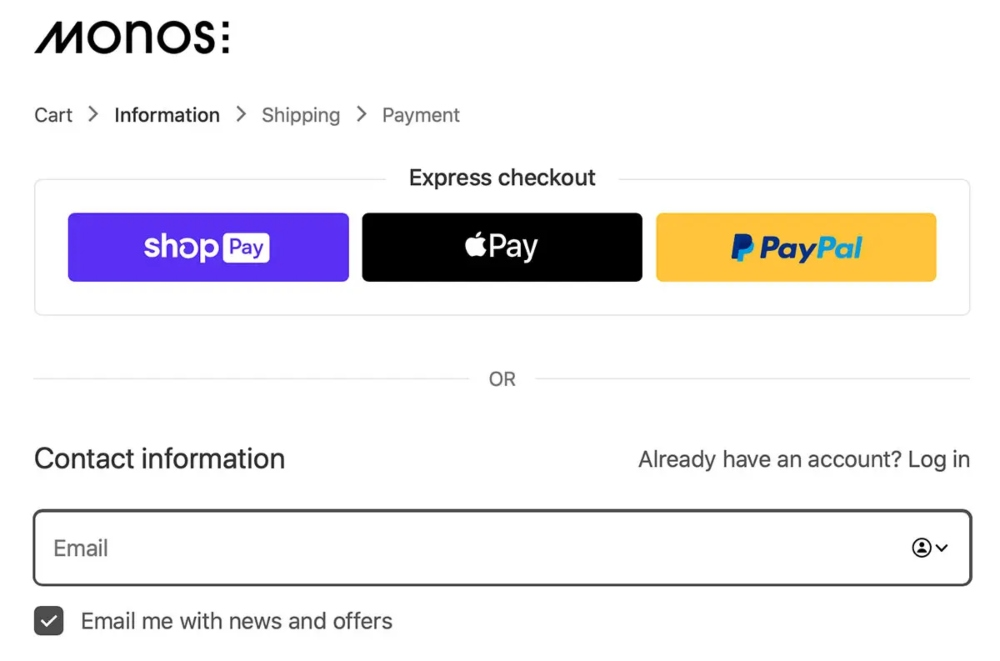 Payment options